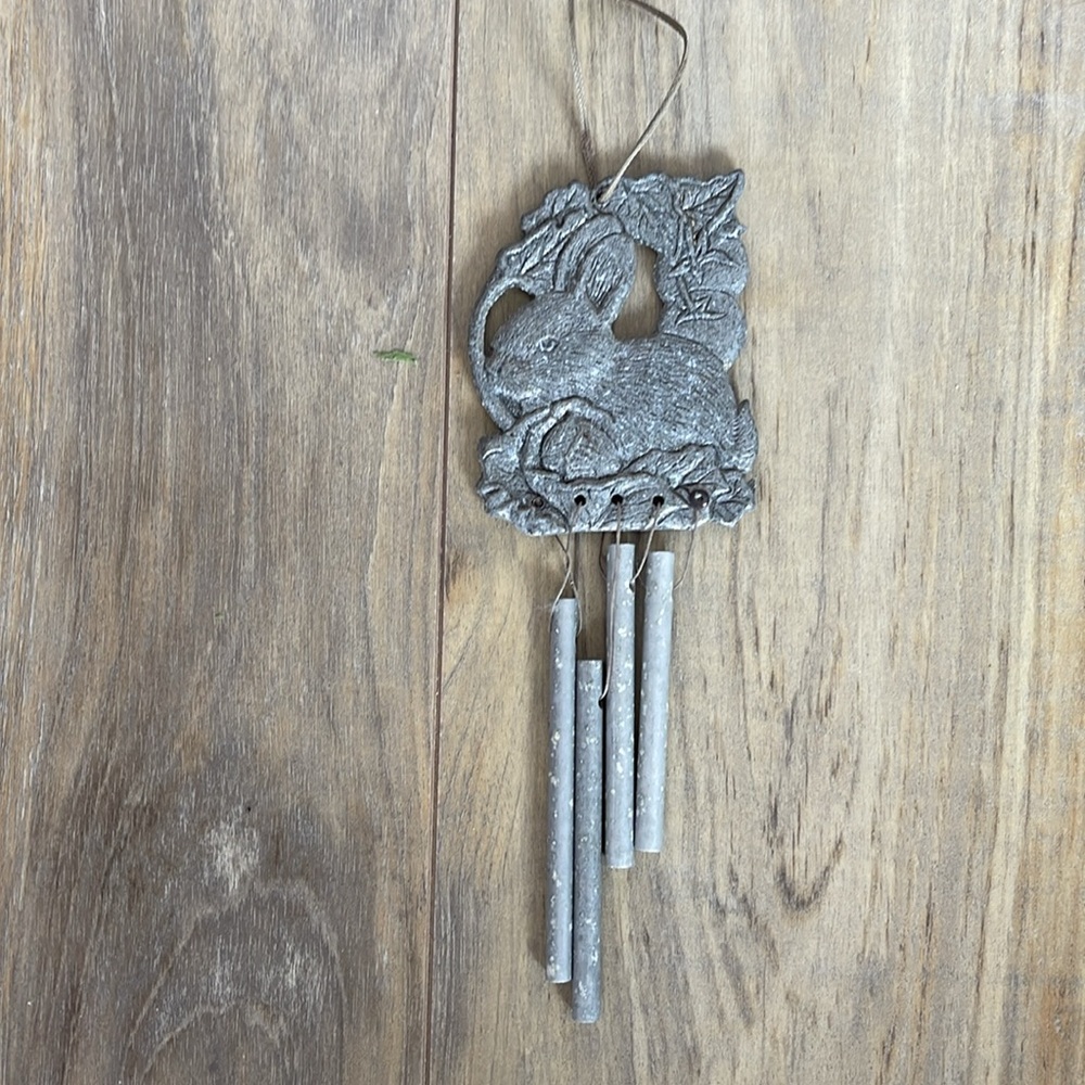 Silver Wind Chime with Rabbit Design - Picture 2 of 3